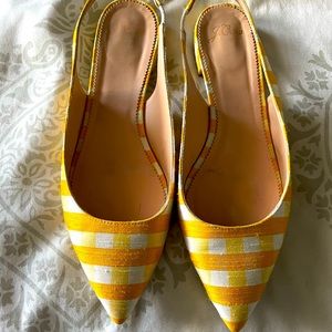 J Crew yellow check flats size 9